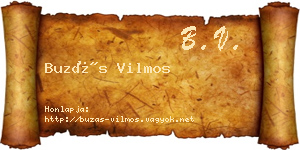 Buzás Vilmos névjegykártya